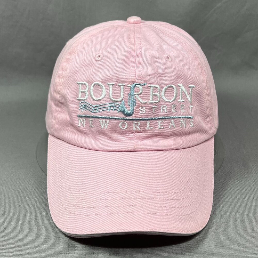 Bourbon Street New Orleans Strapback Hat Pink Adjustable Souvenir Dad Womens